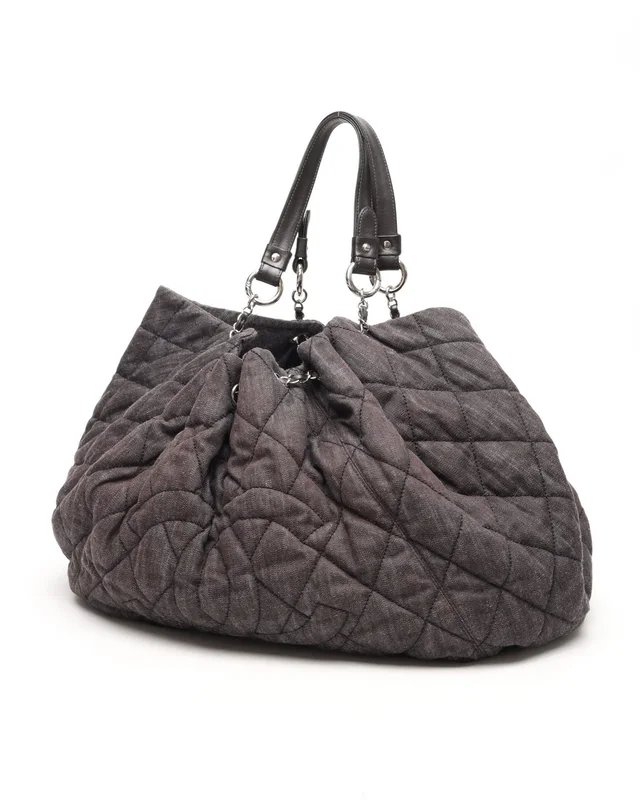 Chanel CC Denim Quilted XL Spirit Cabas Tote Bag in Denim from A Retro Tale, photo 2 of 9