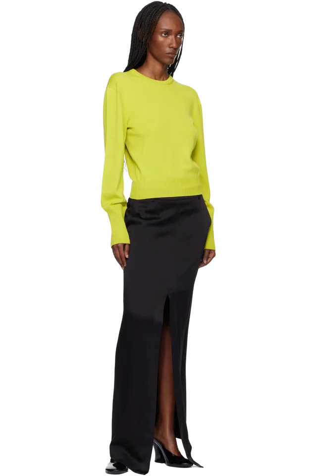 Lanvin Green Wool Grosgrain Detail Sweater, photo 4 of 4 from SSENSE