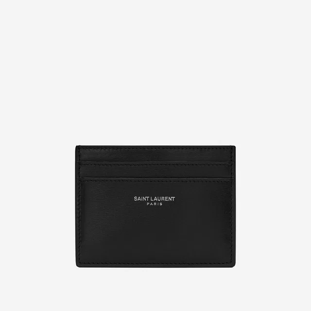 Saint Laurent Leather Card Case — Black Wallets & Cardholders in Black Leather from HEWI
