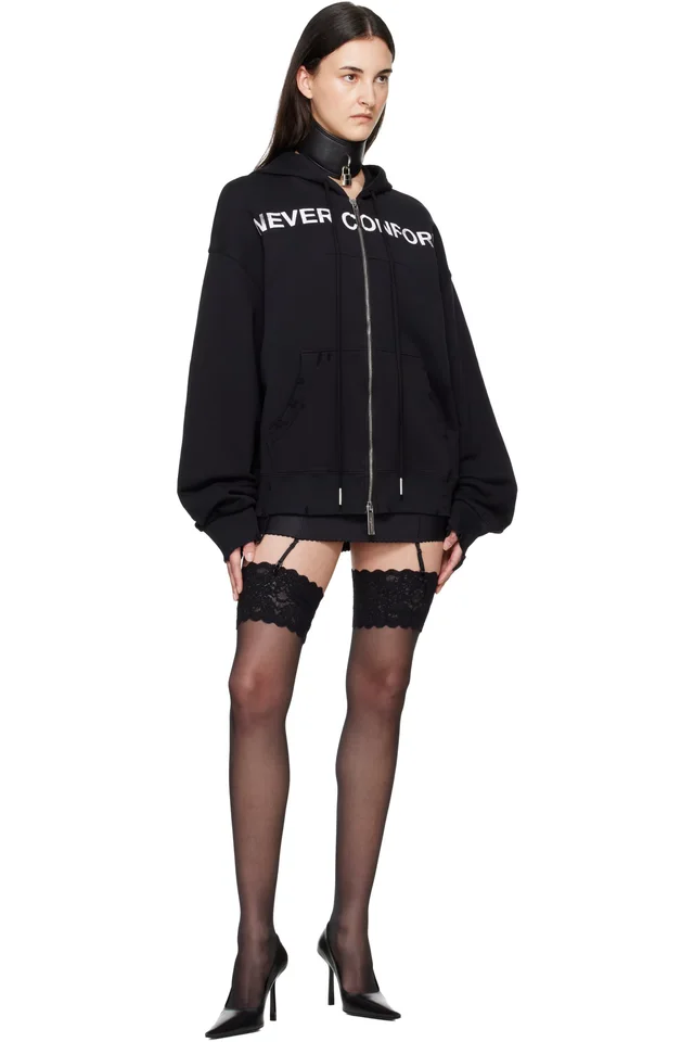 MATIÈRES FÉCALES Black 'Never Conform' Hoodie, photo 4 of 4 from SSENSE