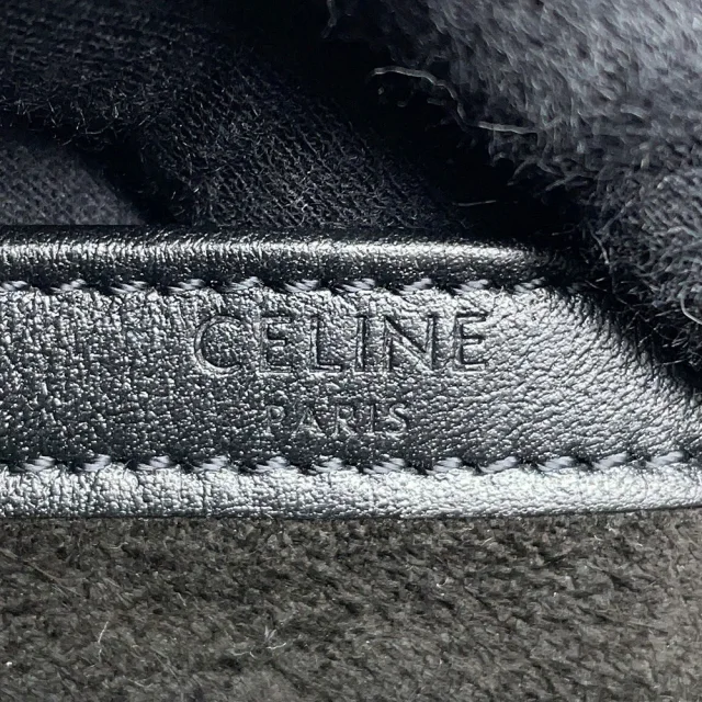 Celine logo messenger bag Black194503DOT Leather in Leather from GALLERY RARE, photo 16 of 18