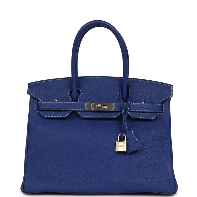 Hermès Special Order (HSS) Birkin 30 Bleu Electric Togo Brushed Palladium Hardware in Blue Togo leather from Madison Avenue Couture