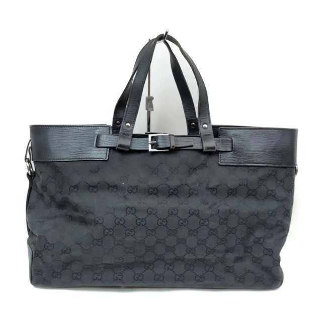Gucci Black Monogram GG Tote Bag in Black Canvas from Bagriculture