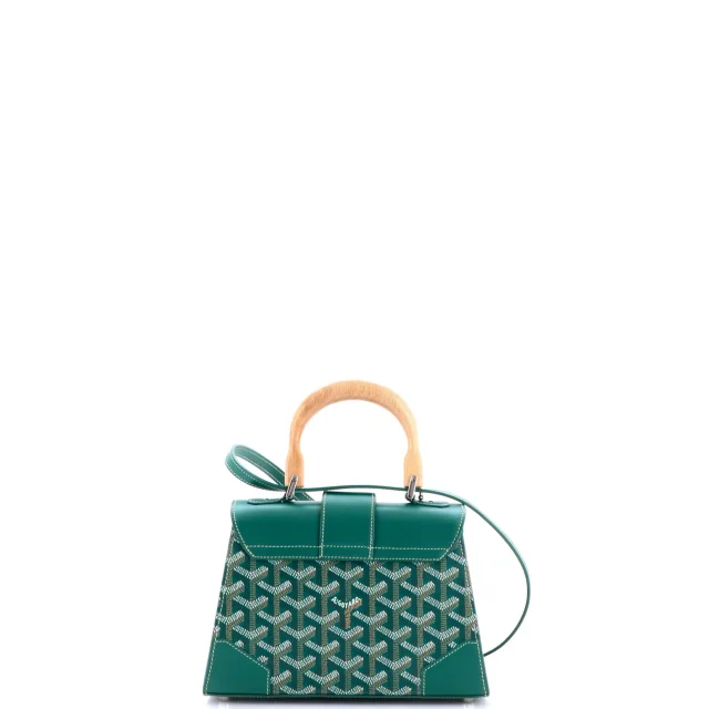 Goyard Structured Saigon Top Handle Bag Coated Canvas with Leather Mini in green Coated canvas from Rebag, photo 3 of 7