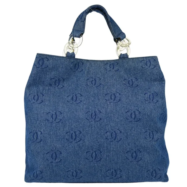 Chanel 2002-2003 Blue Denim Tote Handbag in Blue Denim from AMORE Vintage Tokyo
