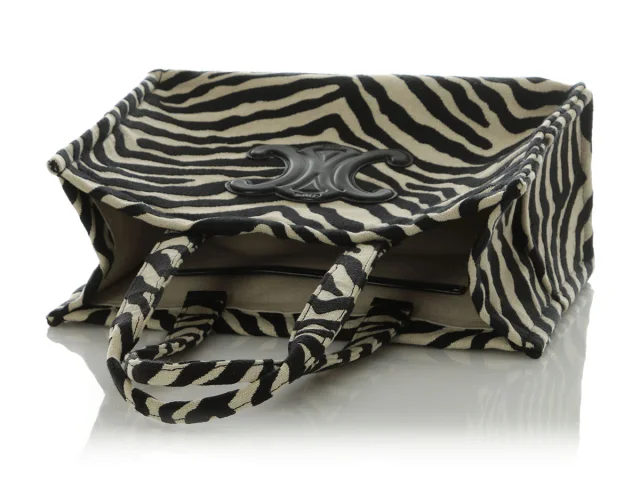 Celine Large Natural and Black Canvas Triomphe Cabas Tote in Black Canvas from Ann's Fabulous Finds, photo 7 of 9