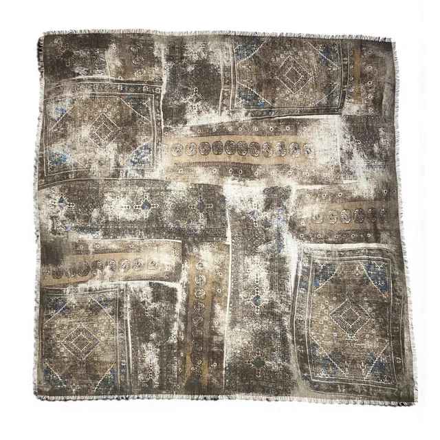 Loro Piana Large Shawl Fringe All Over Pattern Multicolor Cashmere Scarf in Multicolor Cashmere from The Reluxe