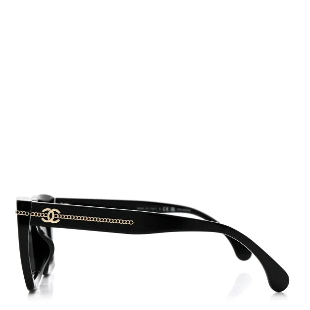Chanel Acetate Square Sunglasses 5509-A Black in Black from FASHIONPHILE, photo 3 of 9