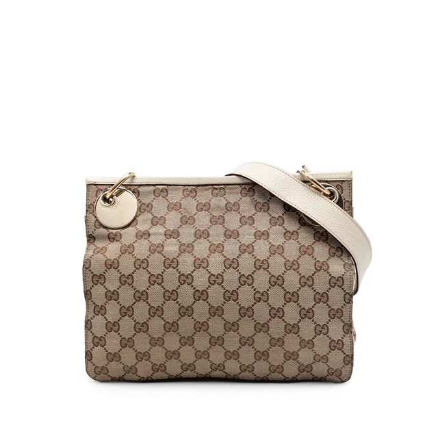 Beige Gucci GG Canvas Eclipse Crossbody in Beige Canvas from Designer Revival