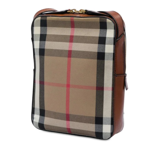 Beige Burberry House Check Canvas Crossbody in Beige Canvas from Designer Revival, photo 2 of 5