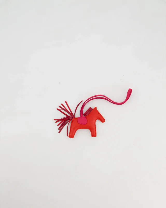 Hermès Rose Jaipur Rodeo in Leather PM Rodeo Bag Charm in Pink Leather from Sellier, photo 2 of 5