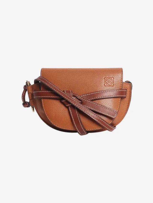 Loewe Brown Gate leather cross-body bag in Brown Leather from Sign of the Times
