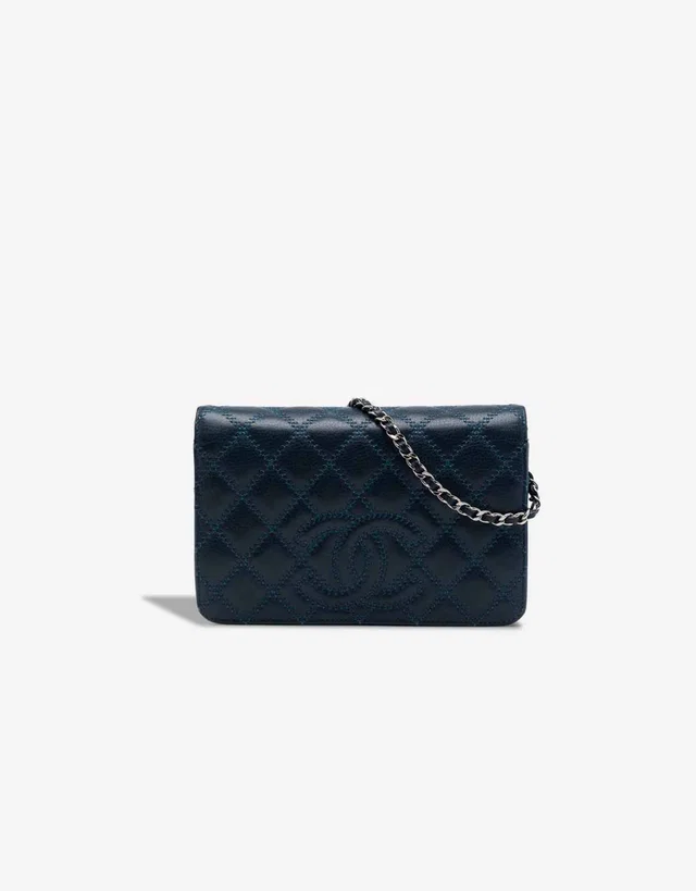 Chanel Wallet On Chain Calf Dark Blue in Blue Calfskin from SACLÀB