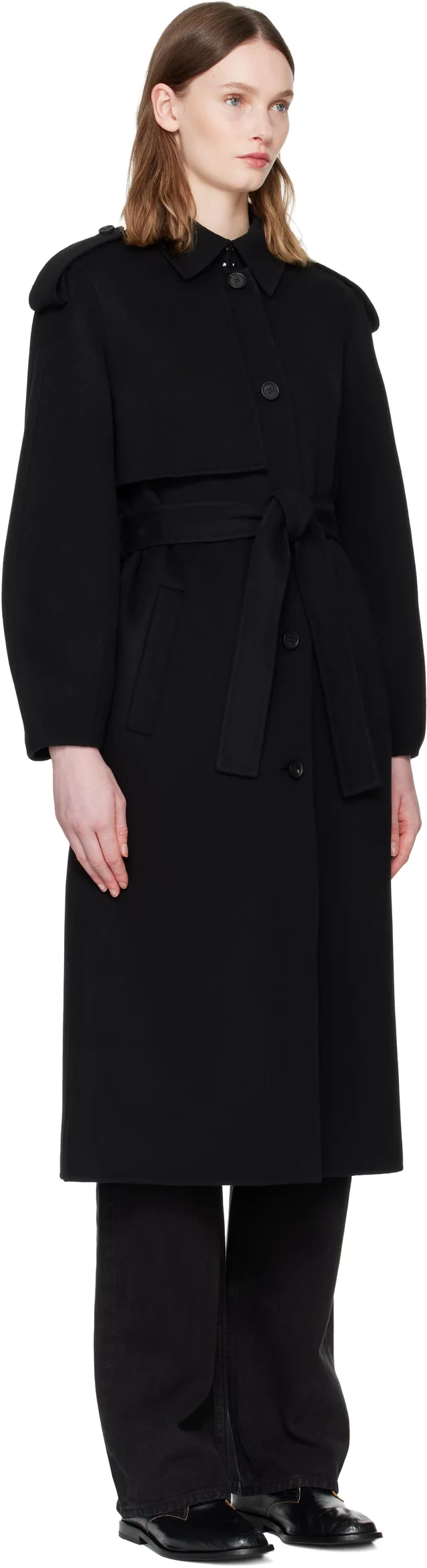 MACKAGE Black CEYLA Double-Face Wool Coat, photo 2 of 4 from SSENSE