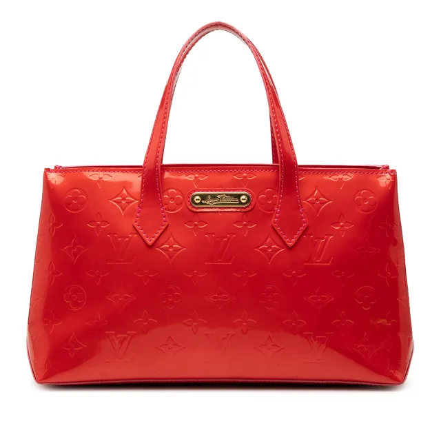 Red Louis Vuitton Monogram Vernis Wilshire PM Handbag in Red Leather from Designer Revival
