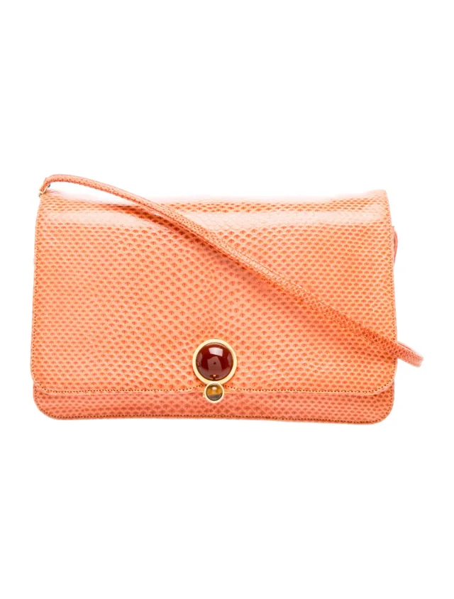 Judith Leiber Lizard Crossbody Bag in orange Lizard from The RealReal