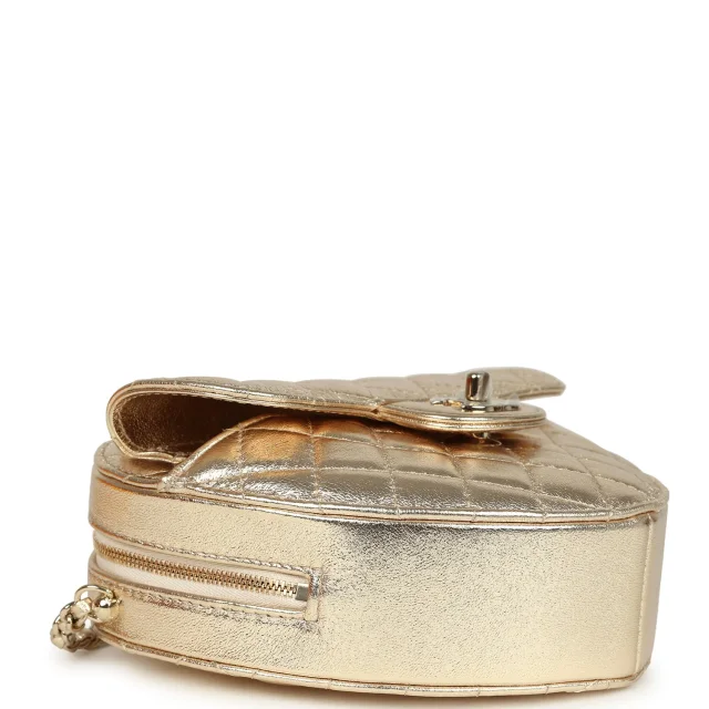 Chanel CC In Love Large Heart Bag in Gold Lambskin from Madison Avenue Couture, photo 6 of 9