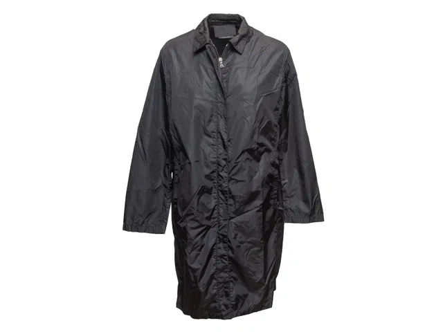 Black Prada Nylon Coat-Dress Size IT 42 in Black Nylon from Designer Revival