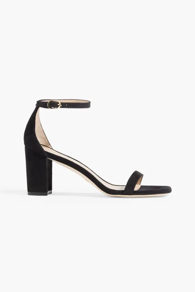 Stuart Weitzman Suede sandals in Black, photo 5 of 6 from THE OUTNET