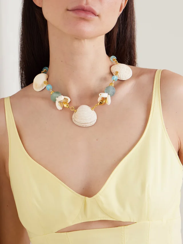 TOHUM Samsara gold-plated, stone and shell necklace, photo 2 of 2 from NET-A-PORTER (Canada)