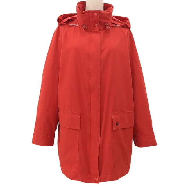 Burberry Logo Embroidered Blouson #38 Red in Red Nylon from VINTAGE QOO TOKYO