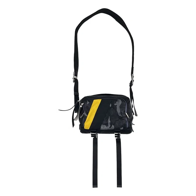 Prada Camouflage Shoulder Bag Black in Black from The Reluxe