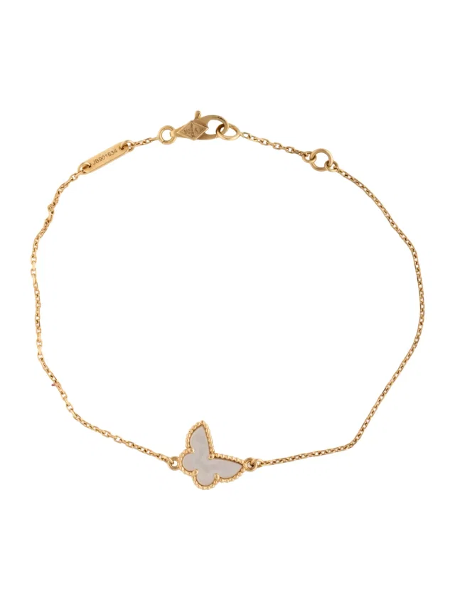 Van Cleef & Arpels Mother of Pearl Sweet Butterflies Bracelet, 7" in multicolor from The RealReal