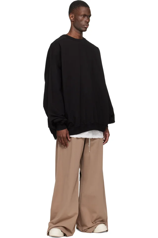 Rick Owens DRKSHDW Black Temple Hun Crewneck Sweatshirt, photo 4 of 4 from SSENSE