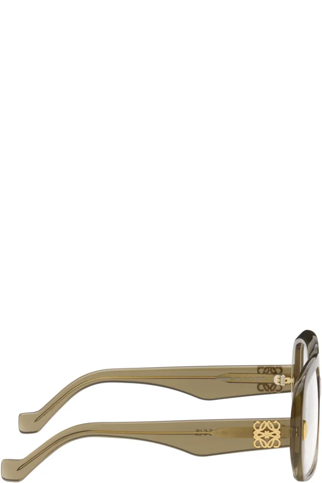 LOEWE Khaki Anagram Glasses, photo 2 of 4 from SSENSE