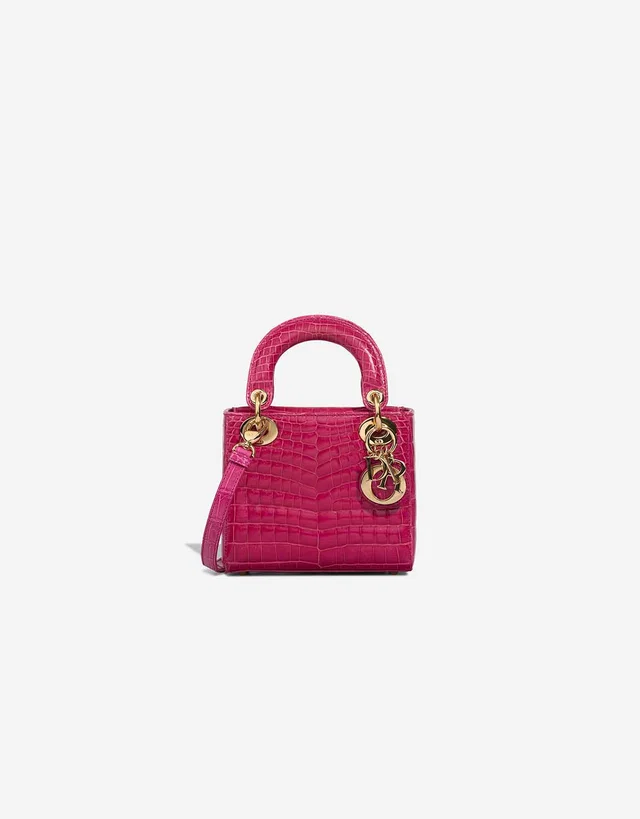 Dior Lady Micro Crocodile Neon Pink in Pink Crocodile from SACLÀB