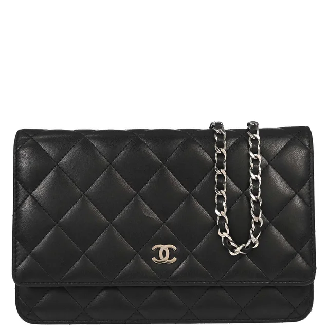 Chanel 2012-2013 Black Lambskin Classic WOC Wallet on Chain Bag in Black Lambskin from AMORE Vintage Tokyo