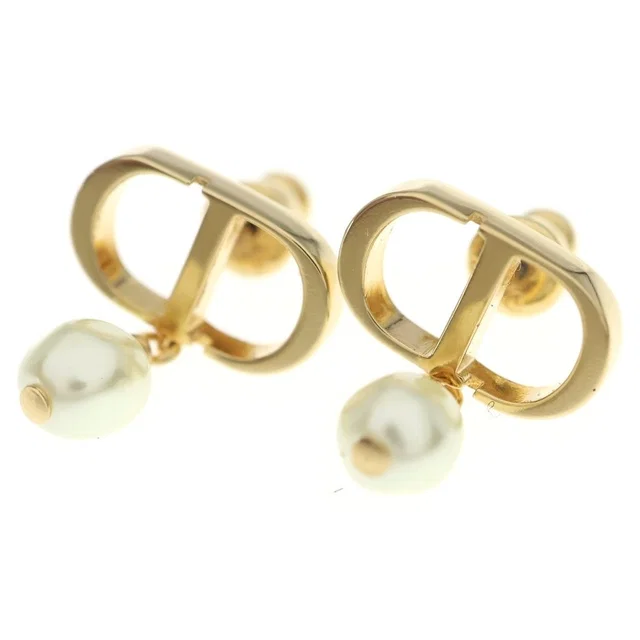 Dior CD Logo Pearl Earrings from The Reluxe