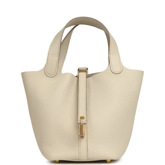 Hermès Picotin Lock 18 Beton Clemence Gold Hardware in Clemence leather from Madison Avenue Couture