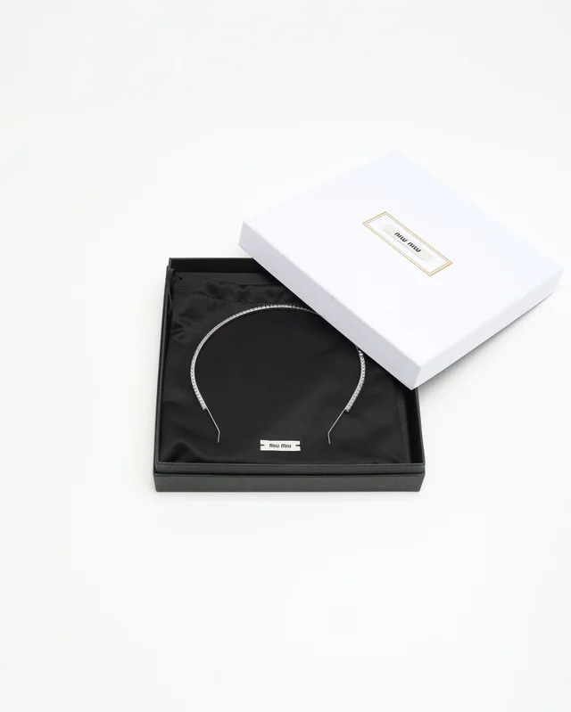 Miu Miu Logo Rhinestone Headband from A Retro Tale, photo 2 of 4