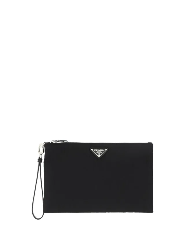 Prada Recycled Polyamide Clutch — Black Wallet in Black Nylon from HEWI