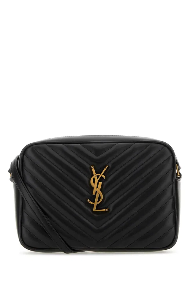 Saint Laurent Quilted Leather Crossbody Bag — Black in Black Leather from HEWI