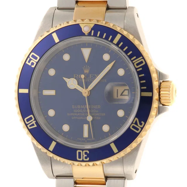 Rolex Submariner Watch 18k Yellow Gold 18k Blue Automatic in Blue from The Reluxe