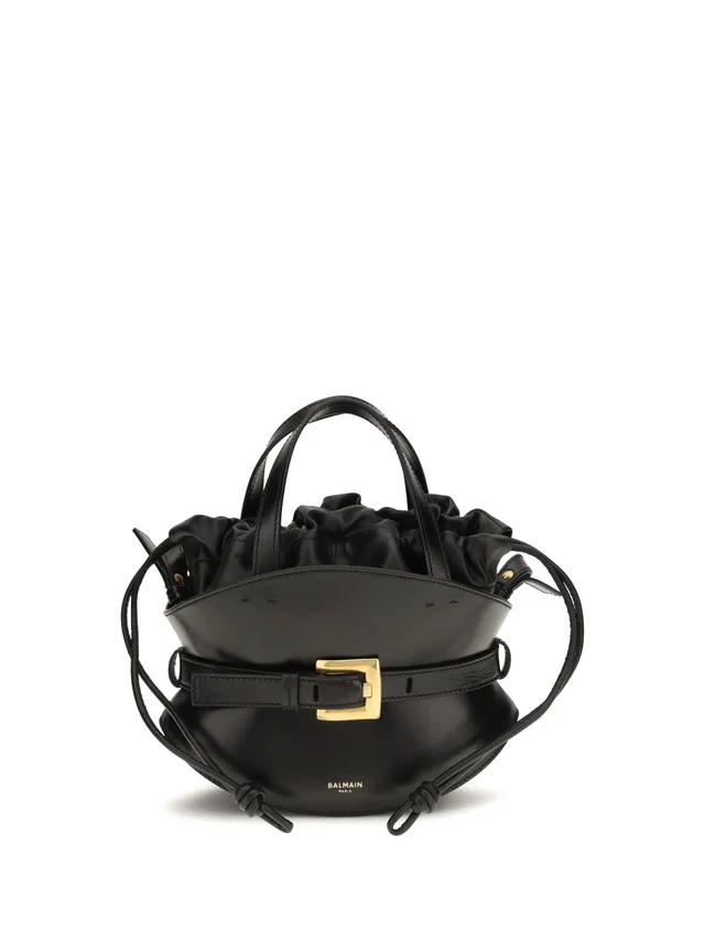 Balmain Shuffle Shoulder Bag — Black Calf Leather Bos Taurus in Black Calfskin from HEWI