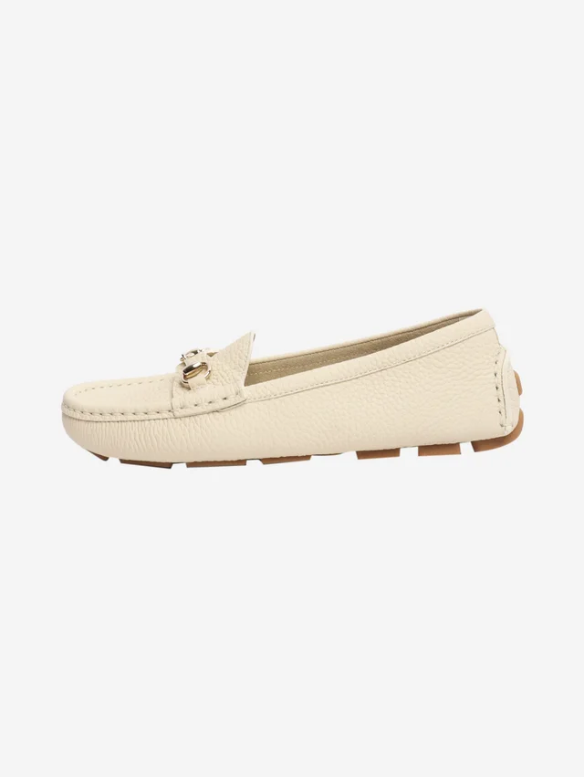 Gucci Cream Horsebit leather loafers - size EU 36.5 in White Leather from Sign of the Times