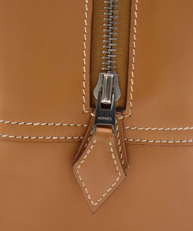 Hermès Plume 28 Naturel Veau Chamonix Hand Bag 2004 Square H Palladium Hardware in Calfskin from Luxury Promise, photo 11 of 14