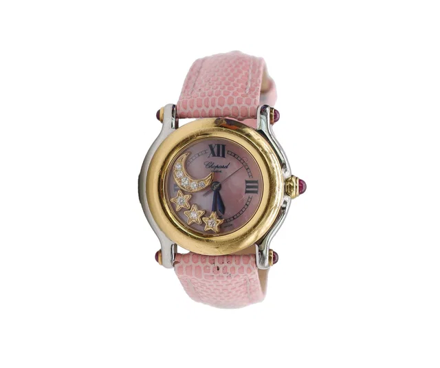 Chopard Happy Sports Combi 27 8246 21 Women's Watch 4P Diamond Moon Star Pink Shell YG Yellow Gold… in Pink from Luxury Promise