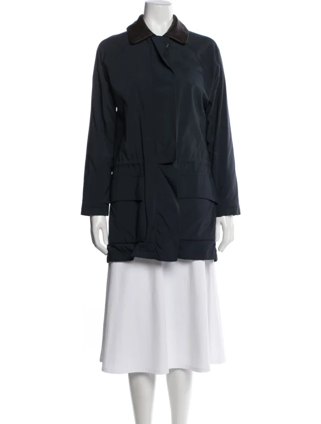 Loro Piana Horsey Nylon Coat in blue Nylon from The RealReal