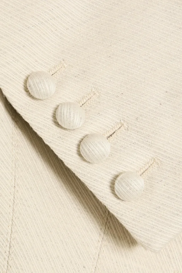Stella McCartney Cropped Cotton and Linen-Blend Twill Jacket in White, photo 4 of 4 from THE OUTNET