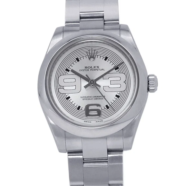 Rolex Oyster Perpetual 31 M Watch Silver Dial Big Arabia in Silver from The Reluxe