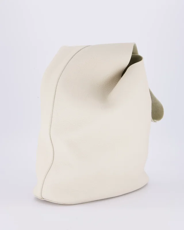 The Row Cream Bindle Textured Shoulder Bag in White Calfskin from Sellier, photo 1 of 1