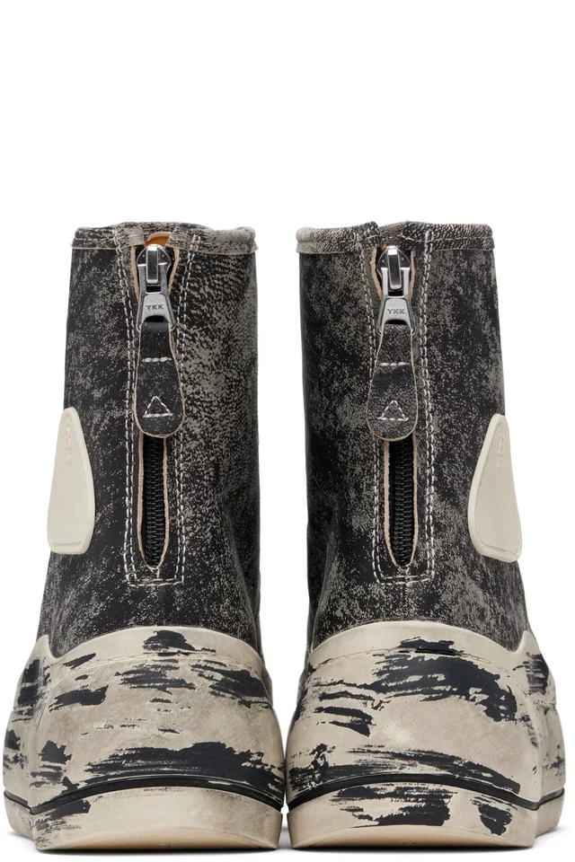 R13 Gray & Black Distressed Tall Kurt Sneakers, photo 2 of 2 from SSENSE