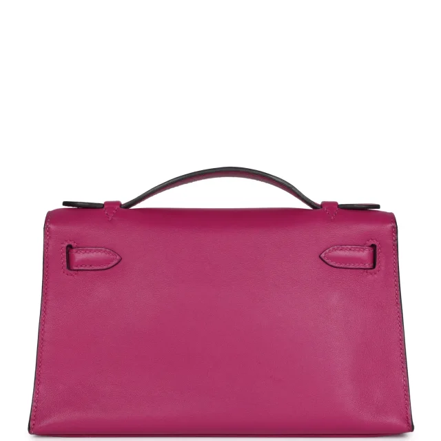 Hermès Kelly Pochette Rose Pourpre Swift Palladium Hardware in Pink Swift leather from Madison Avenue Couture, photo 4 of 8
