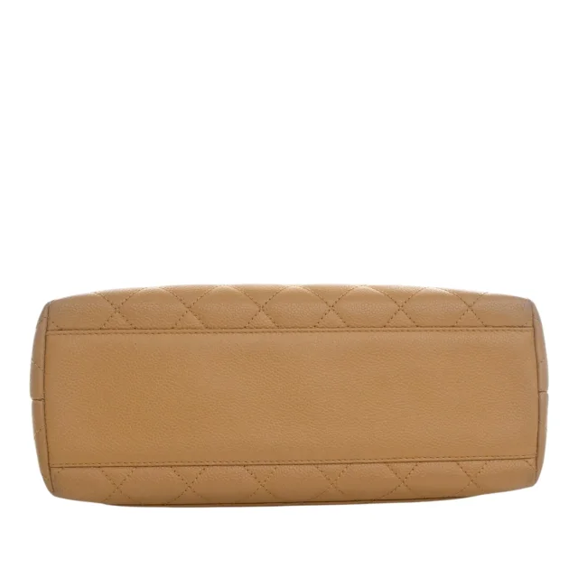 Beige Chanel CC Quilted Caviar Kelly Top Handle Bag Handbag in Beige Caviar leather from Designer Revival, photo 5 of 15