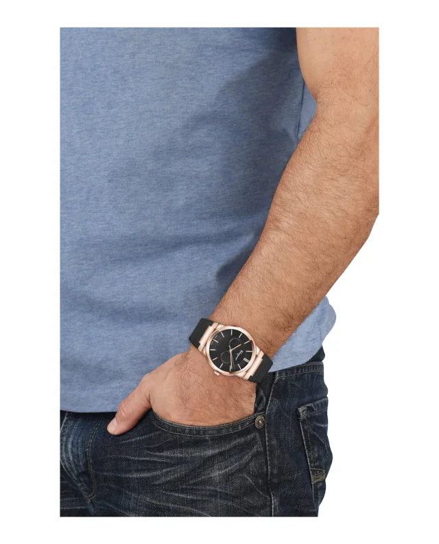 Salvatore Ferragamo Ferragamo Sapphire Silicone Watch in gold, photo 4 of 4 from ShopSimon