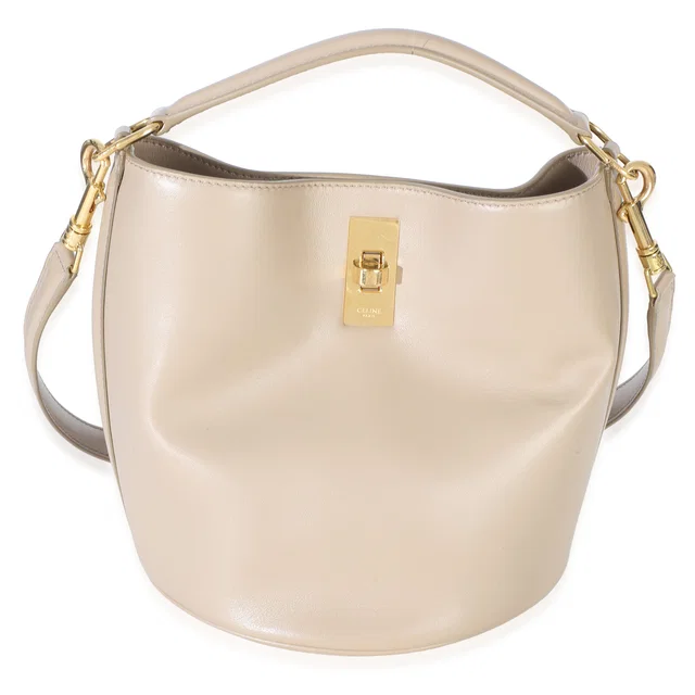 Celine Tan Smooth Calfskin Teen Bucket 16 Bag Beige; Neutral Leather Handbag in Brown Calfskin from HEWI